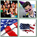 4 pics 1 song, party man, usa map and flag