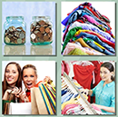 4 pics 1 song answers level 1, jars with coins, clothing, shopping