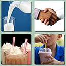 cheats 4 pics 1 song, boy drinking milkshake, milk, handshake