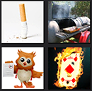 4 pics 1 movie smoking, fire, owl