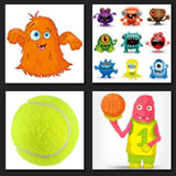 4 pics 1 mobie monsters, tenis ball