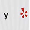 YELP LOGO BLACK Y WITH A RED STAR